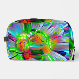 Neon Abstrakt Daisis mit Vivid Colors Waschbeutel