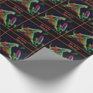 Neon Abstrakt Lily Blume Personalisiert Geschenkpapier