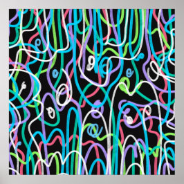 Neon Abstrakt Painting Poster