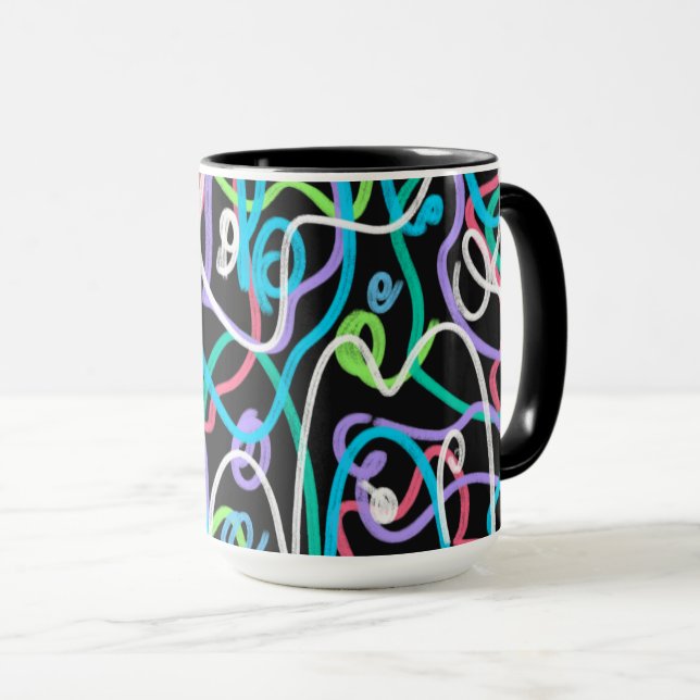 Neon Abstrakt Painting Tasse (VorderseiteRechts)