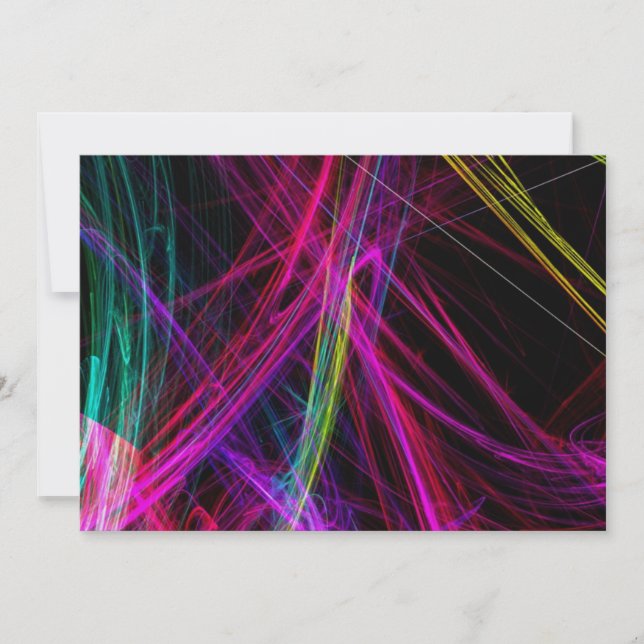 Neon Abstrakte Party Einladung (Vorderseite)