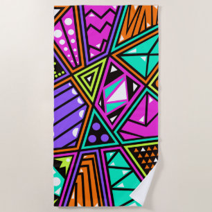 Neon abstraktes Badetuch