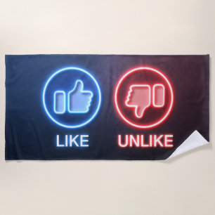 Neon-ähnliches Retro-Social-Media-Strandtuch Strandtuch