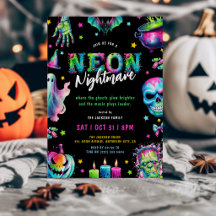 Neon-Albtraum-Halloween-Party