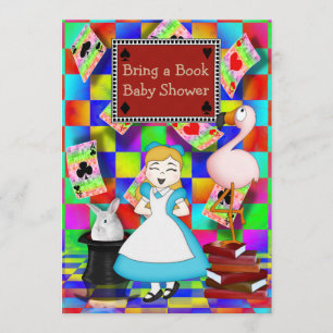 Neon Alice & Flamingo Bringen Sie eine Babydusche Einladung