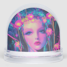 Neon Alien Goddess Schneekugeln