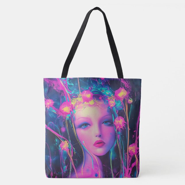 Neon Alien Goddess Tasche (Vorderseite)