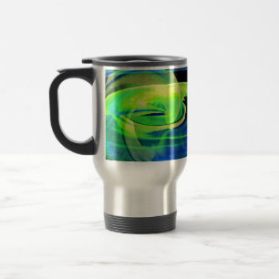 Neon Alien Landscape Abstrakt Reisebecher