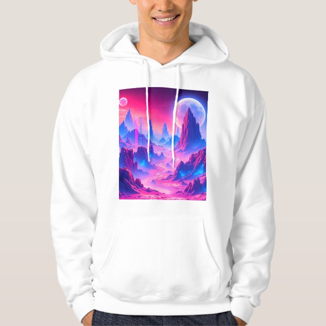 Neon Alien Planet Hoodie | Sci-Fi kosmisches Appar (Vorderseite)