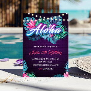 Neon Aloha Birthday Einladung