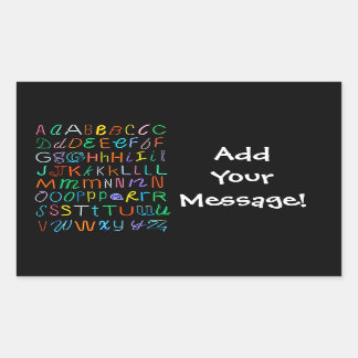 Neon Alphabet Rechteckiger Aufkleber