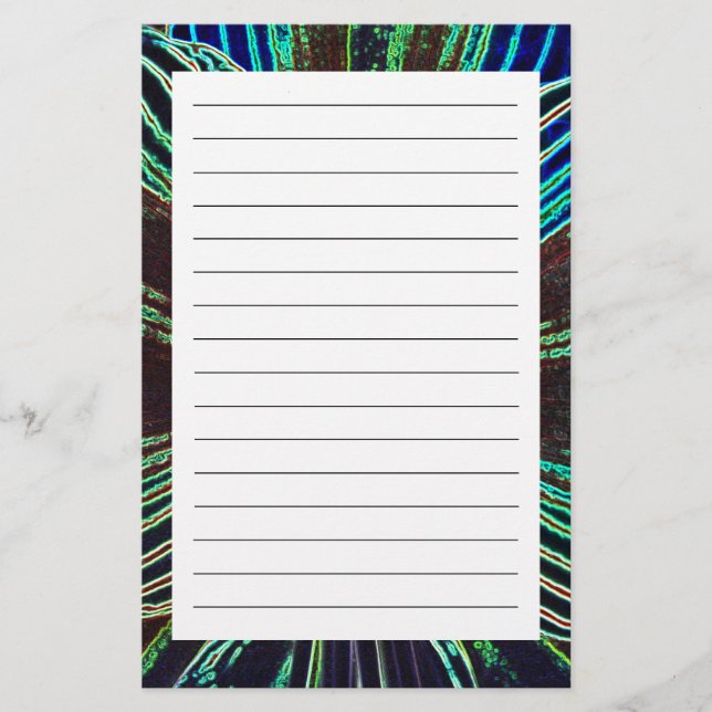 Neon Amaryllis Briefpapier (Vorderseite)