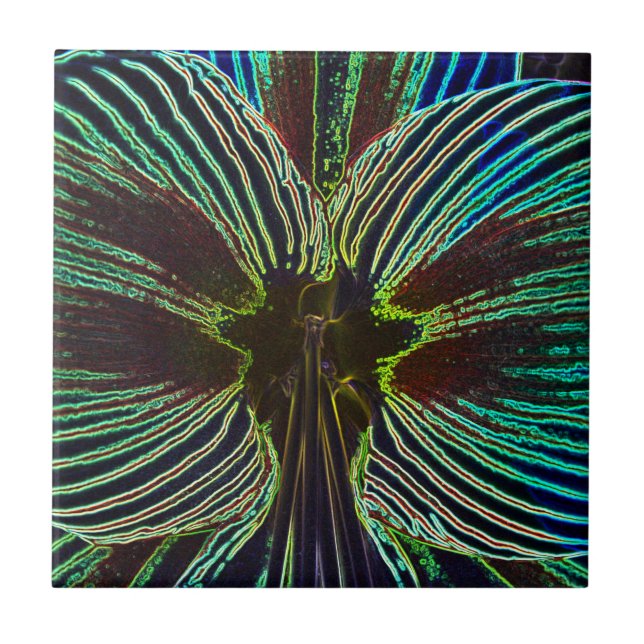 Neon Amaryllis Fliese (Vorderseite)