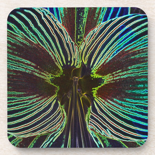 Neon Amaryllis Untersetzer (Vorderseite)