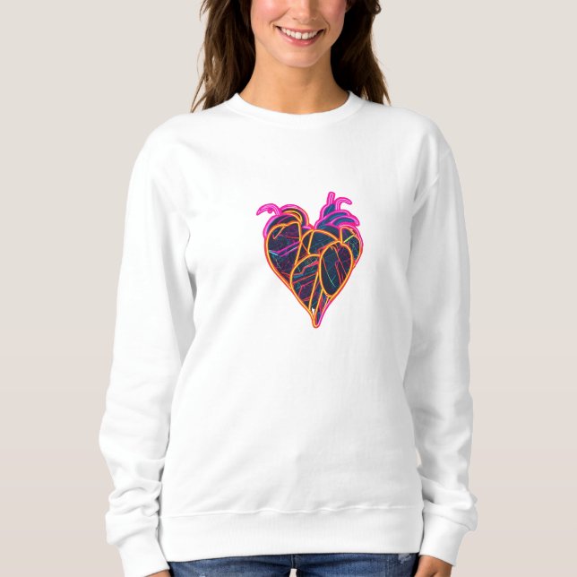 Neon Anatomic Heart Hoodie | Botanisch-künstlerisc (Vorderseite)