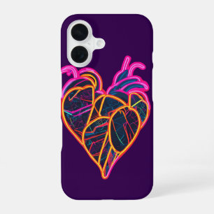 Neon Anatomic Heart Hoodie Botanisch-künstlerisc iPhone 16 Hülle
