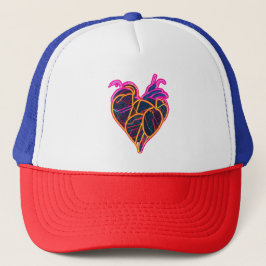 Neon Anatomic Heart Hoodie | Botanisch-künstlerisc Truckerkappe