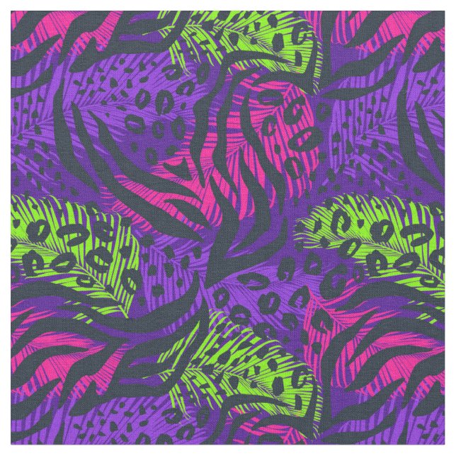 Neon Animal Print Stoff (Nahaufnahme)