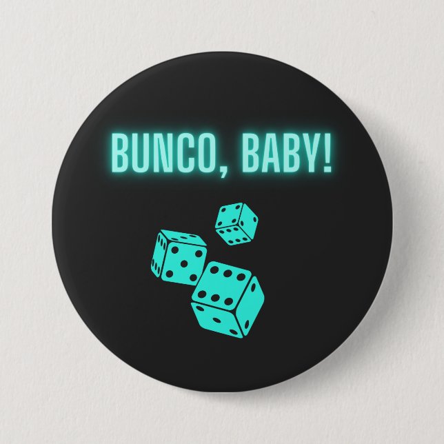 Neon Aqua Bunco Baby Button (Vorderseite)
