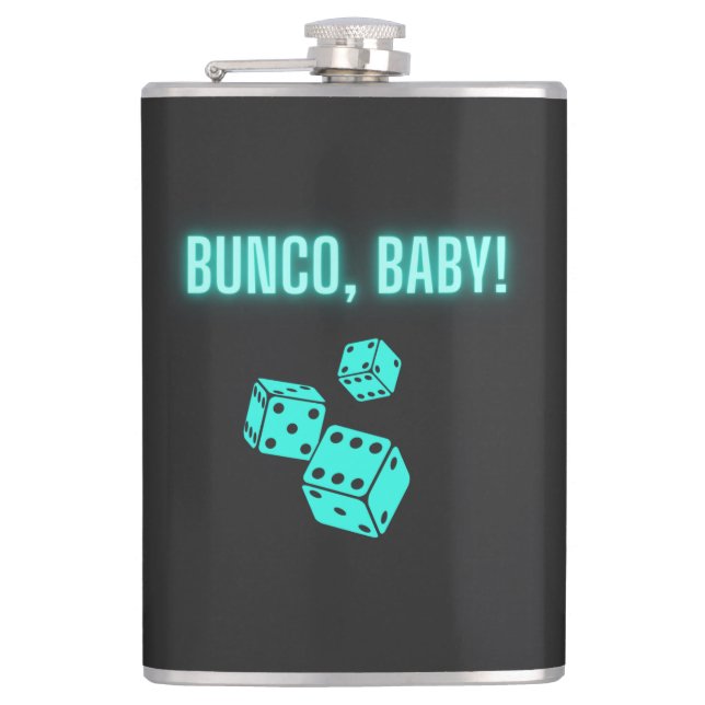 Neon Aqua Bunco Baby Flachmann (Vorderseite)