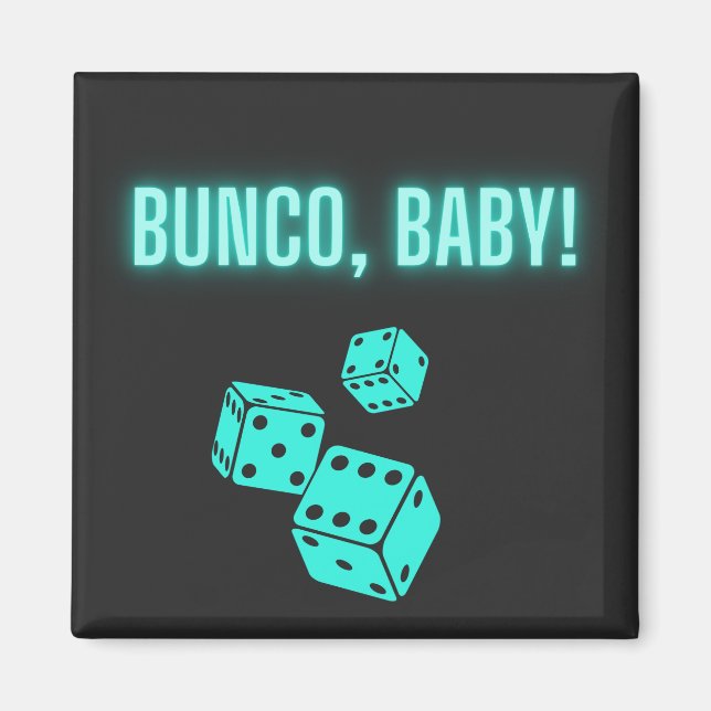 Neon Aqua Bunco Baby Magnet (Vorne)