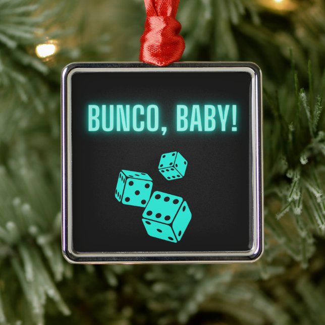 Neon Aqua Bunco Baby Ornament Aus Metall (Baum)