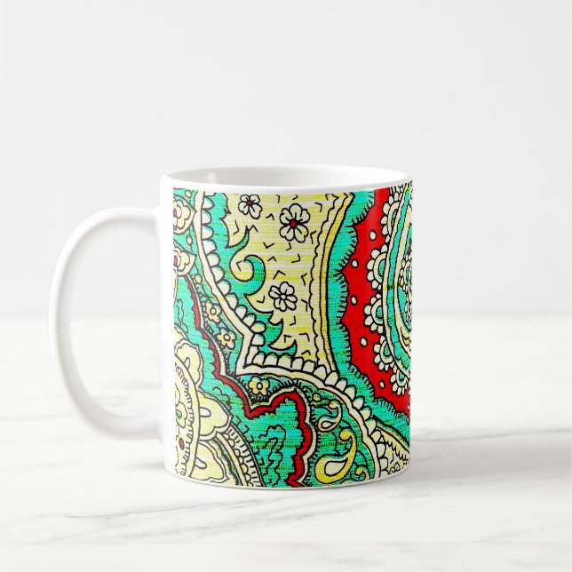 Neon arabesque Ornament: 80er Stil. Kaffeetasse (Links)