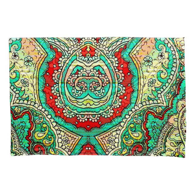 Neon arabesque Ornament: 80er Stil. Kissenbezug (Vorderseite)
