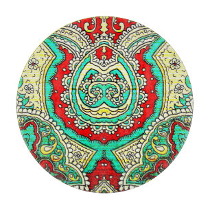 Neon arabesque Ornament: 80er Stil. Schneidebrett