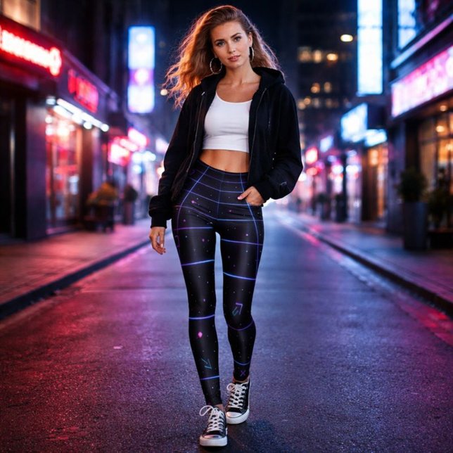 Neon Arcade Grid 80s Retro  Leggings (Von Creator hochgeladen)
