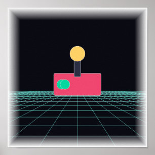 Neon-Arcade-Joystick - Retro-Gaming-Wandkunst Poster