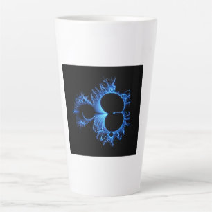Neon Arktis Blau Mandebrot - Schwarzer Hintergrund Milchtasse