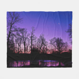 Neon Art Sonnenaufgang Fleecedecke