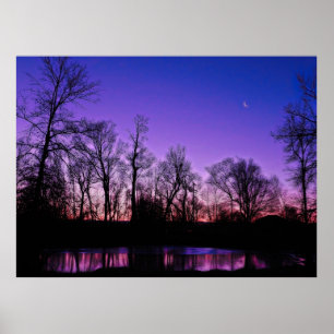 Neon Art Sunrise Lake Festival Poster