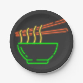 Neon Asian Noodle Bowl Pappteller