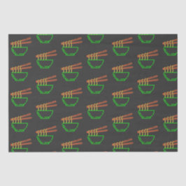 Neon Asian Noodle Bowl Pattern Seidenpapier