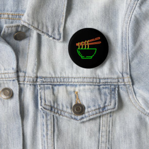 Neon-Asiatische Nudelschale Button