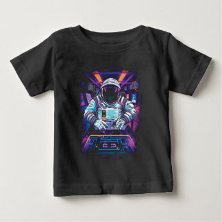 Neon-Astronaut Kosmische Weltraum-Explorations-Gra Baby T-shirt