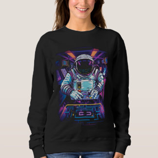 Neon-Astronaut Kosmische Weltraum-Explorations-Gra Sweatshirt