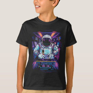 Neon-Astronaut Kosmische Weltraum-Explorations-Gra T-Shirt