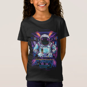 Neon-Astronaut Kosmische Weltraum-Explorations-Gra T-Shirt