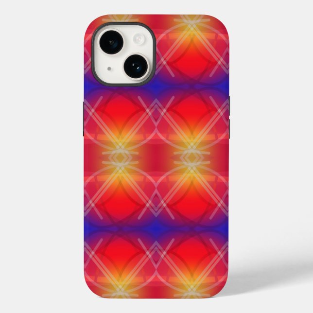 Neon Attractions Layered Abstract Design Case-Mate iPhone 14 Hülle (Rückseite)