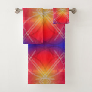 Neon-Attraktionen Geschichtetes abstraktes Design Badhandtuch Set