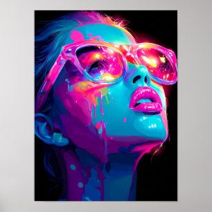 Neon Aura Poster Bold Baddie Pop Art Druck