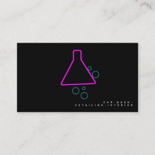 Neon-Autowäsche-Innenausstattung Designer-Logo D Visitenkarte