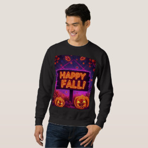 Neon Autumn Hoodie - Happy Herbstlaubs, Pumpkins &