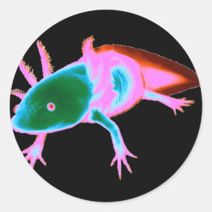 Neon Axolotl Stickers