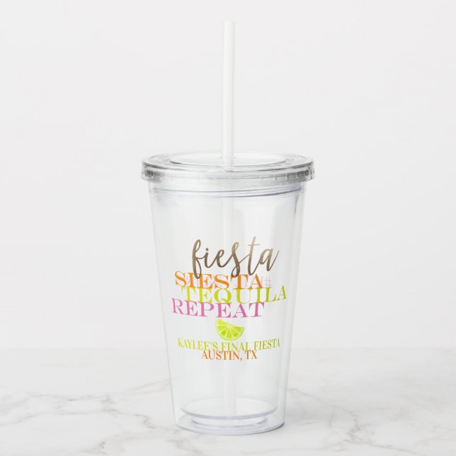 Neon Bachelorette Final Fiesta Pool Party  Acryltrinkbecher (Vorderseite)