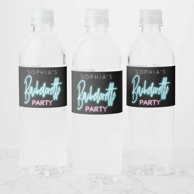 Neon Bachelorette Wasser Flaschen Labels (Flaschen)