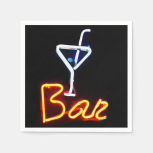 Neon Bar Sign Cocktail Napkin Serviette
